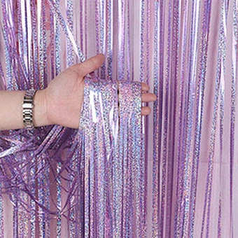 metal tinsel foil curtain metallic foil fringe curtain rain wall backdrop wedding birthday party background decoration 1*2m