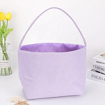 2023 Sublimation Seersucker Bunny Stuffer Liner Plush Egg Gift Canvas Top-seller Decoration Blank Hunt Bucket Easter Baskets