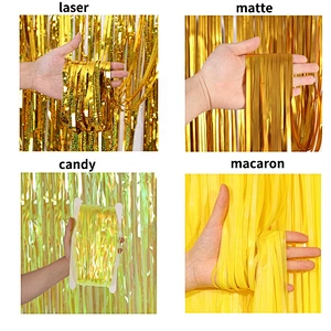 metal tinsel foil curtain metallic foil fringe curtain rain wall backdrop wedding birthday party background decoration 1*2m