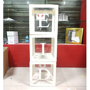 Sale Birthday Party Decoration With Letters Gift Packing Baby Round Storage Support Custom Shower Transparent Balloon Box