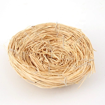 Factory handmade table ornament house shape woven wild eggs easter decoration birds nest