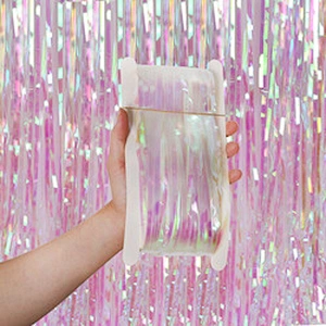 metal tinsel foil curtain metallic foil fringe curtain rain wall backdrop wedding birthday party background decoration 1*2m