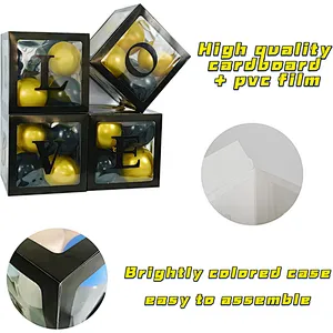 Sale Birthday Party Decoration With Letters Gift Packing Baby Round Storage Support Custom Shower Transparent Balloon Box