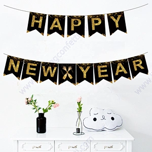 Years Photo Backdrop Banner Kit Real Gold Glitter Eve Party Supplies 2021 Kit Black Happy New Year Decoration