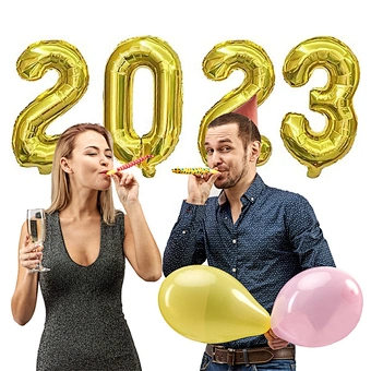 32 inches 2023 digital balloon set foil letter number balloon New Year's party decoration wholesale
