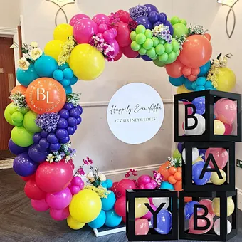 Sale Birthday Party Decoration With Letters Gift Packing Baby Round Storage Support Custom Shower Transparent Balloon Box