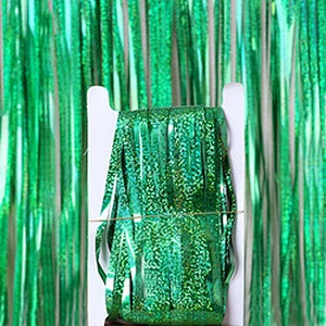 metal tinsel foil curtain metallic foil fringe curtain rain wall backdrop wedding birthday party background decoration 1*2m