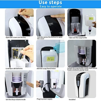 Automatic Hands Free Soap Touchless 1000 Ml Refillable With Adjustable Dispensing Volume Wall Mount Hand Sanitizer Dispenser