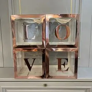 Sale Birthday Party Decoration With Letters Gift Packing Baby Round Storage Support Custom Shower Transparent Balloon Box