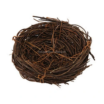 Factory handmade table ornament house shape woven wild eggs easter decoration birds nest