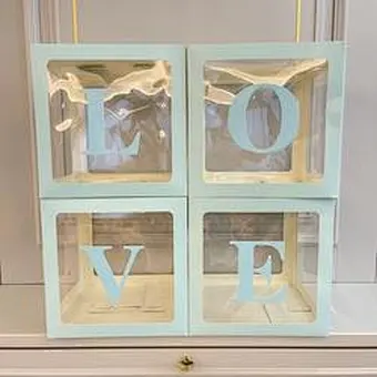 Sale Birthday Party Decoration With Letters Gift Packing Baby Round Storage Support Custom Shower Transparent Balloon Box