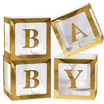 Sale Birthday Party Decoration With Letters Gift Packing Baby Round Storage Support Custom Shower Transparent Balloon Box