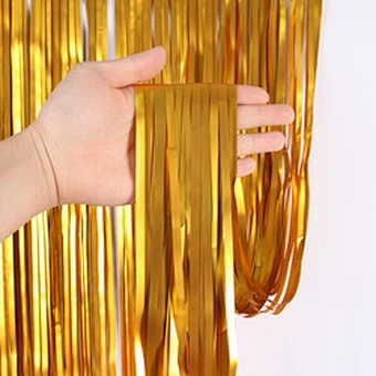 metal tinsel foil curtain metallic foil fringe curtain rain wall backdrop wedding birthday party background decoration 1*2m