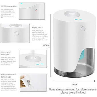 Usb Dispenser Sensor Humidifier Inductive Infrared Ir Luxury Machine Mist Portable Pump Auto Spray Automatic Alcohol Sprayer
