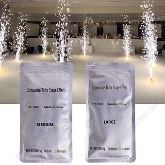 Factory Price Ice Stage Fireworks Fountain Composite Ti 200g Indoor Outdoor Cold Sparkler Spark Firwork Machine Titanium Powder