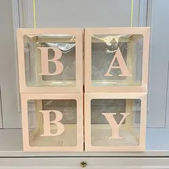 Sale Birthday Party Decoration With Letters Gift Packing Baby Round Storage Support Custom Shower Transparent Balloon Box