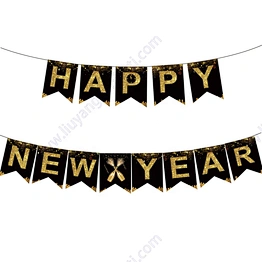 Years Photo Backdrop Banner Kit Real Gold Glitter Eve Party Supplies 2021 Kit Black Happy New Year Decoration