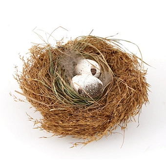Factory handmade table ornament house shape woven wild eggs easter decoration birds nest