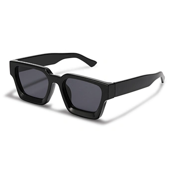 With Case Fashion Vintage Large Glasses Flat Trapezoid Beach 2023 Luxury Designer Famous Brand Shade Custom Sunglasses For Women