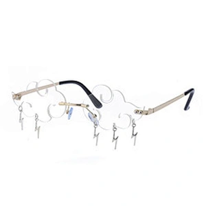 rain cloud funny party glasses festival ball women eyewear metal fashion rimless lens sun sunglasses
