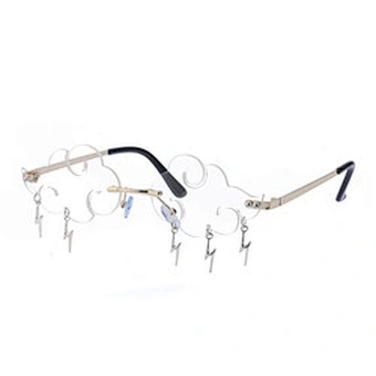 rain cloud funny party glasses festival ball women eyewear metal fashion rimless lens sun sunglasses