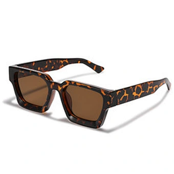 With Case Fashion Vintage Large Glasses Flat Trapezoid Beach 2023 Luxury Designer Famous Brand Shade Custom Sunglasses For Women