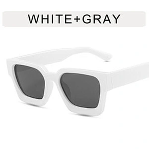 With Case Fashion Vintage Large Glasses Flat Trapezoid Beach 2023 Luxury Designer Famous Brand Shade Custom Sunglasses For Women
