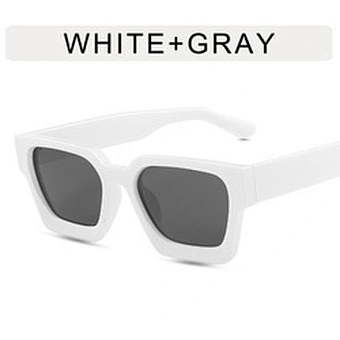 With Case Fashion Vintage Large Glasses Flat Trapezoid Beach 2023 Luxury Designer Famous Brand Shade Custom Sunglasses For Women