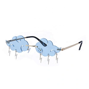 rain cloud funny party glasses festival ball women eyewear metal fashion rimless lens sun sunglasses