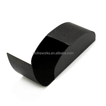 2023 Wholesale Price PU Portable folding Triangular Cases handmade leather custom logo print Branded sunglasses case packaging