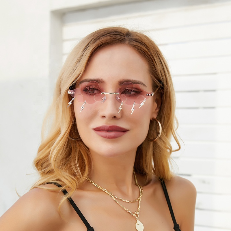 rain cloud funny party glasses festival ball women eyewear metal fashion rimless lens sun sunglasses