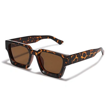 With Case Fashion Vintage Large Glasses Flat Trapezoid Beach 2023 Luxury Designer Famous Brand Shade Custom Sunglasses For Women