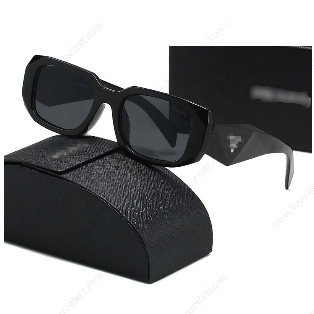 With Case Fashion Vintage Large Glasses Flat Trapezoid Beach 2023 Luxury Designer Famous Brand Shade Custom Sunglasses For Women