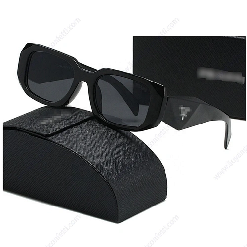 With Case Fashion Vintage Large Glasses Flat Trapezoid Beach 2023 Luxury Designer Famous Brand Shade Custom Sunglasses For Women