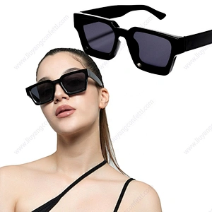 With Case Fashion Vintage Large Glasses Flat Trapezoid Beach 2023 Luxury Designer Famous Brand Shade Custom Sunglasses For Women