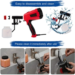 High Power Hvlp Spray Gun With 5 Copper Nozzles 3 Patterns Easy To Clean Paint Sprayer For Furniture Fence Car Bicycle Chair