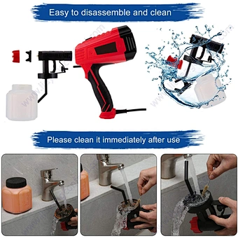 High Power Hvlp Spray Gun With 5 Copper Nozzles 3 Patterns Easy To Clean Paint Sprayer For Furniture Fence Car Bicycle Chair