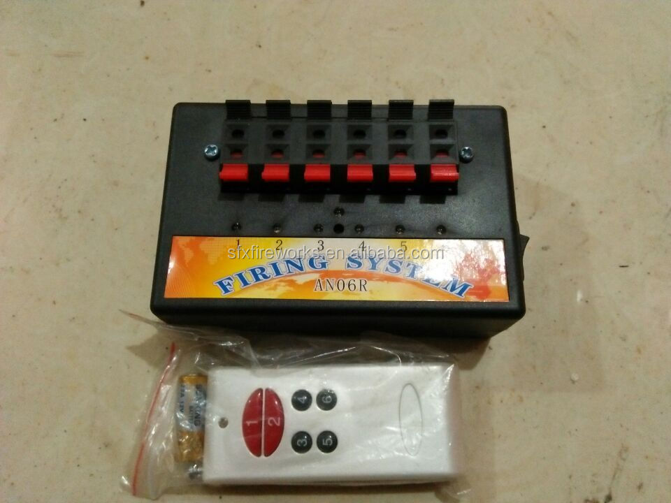 6cues remote control firing system,rechargeable battery, 500m distance, learn function