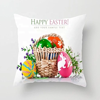 Home Party Sofa Rabbit Bunny Egg Cover 45*45cm 18*18inch Sublimation Cushion Custom Pocket Pillow Case Happy Easter Decoration