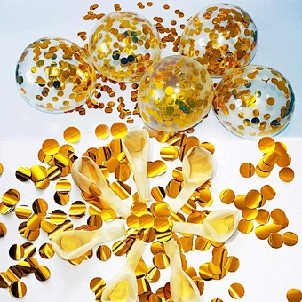 China Factory Direct Sale Hot Sale Wedding Decoration 12 Inch Transparent Gold Color Sequin Colorful Latex Confetti Balloon