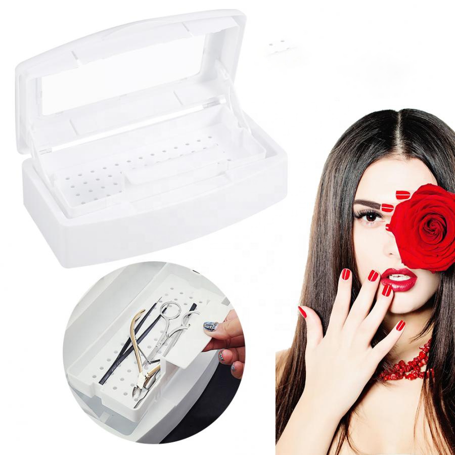 Manufacturer Nail Art Tool Sterilizer Tray Cleans Hair Salon Spa Equipment Storage Case Organizer Clear Lid Sterilizing Box