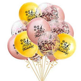 photo backdrop Supplies Globos decor Round 12 Inch Rose  Gold Confetti Set Latex Balloon Happy Birthday Party Decoration Kits