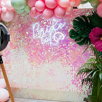 Decoración de ventana de tienda de publicidad unicornio lentejuelas boda fiesta decoración de pared espejo brillo Panel brillo telón de fondo