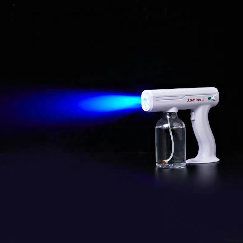 Battery Blue Light Nano Atomizer Machine Steam Virus Mini Atomized Cordless Uv Spray Rechargeable Wireless Disinfection Gun