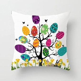 Home Party Sofa Rabbit Bunny Egg Cover 45*45cm 18*18inch Sublimation Cushion Custom Pocket Pillow Case Happy Easter Decoration