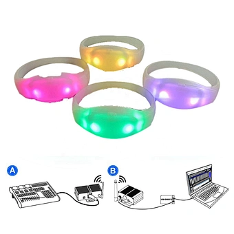 LED Bracelets Glow Party Lights Supplies Xyloband Remote Controlled Pulsera Light Up Wristband Pulseira Event DMX Bracelet leds