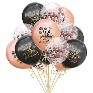 Hot Sell Wedding Decoration Gold Confetti Latex Christmas 2021 Kit Foil House Decor Backdrop Golden Happy New Year Party Balloon