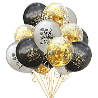 Photo Booth Frame Props Gold Black Eve Party Supplies Decoration Kids Toy Wedding Air Globos 2021 Happy New Year Latex Balloon