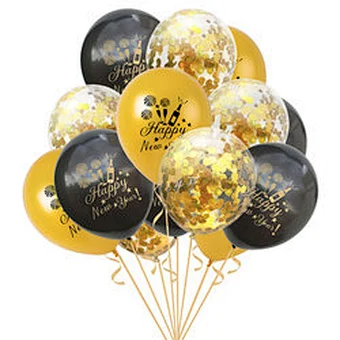 Photo Booth Frame Props Gold Black Eve Party Supplies Decoration Kids Toy Wedding Air Globos 2021 Happy New Year Latex Balloon