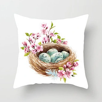 Home Party Sofa Rabbit Bunny Egg Cover 45*45cm 18*18inch Sublimation Cushion Custom Pocket Pillow Case Happy Easter Decoration